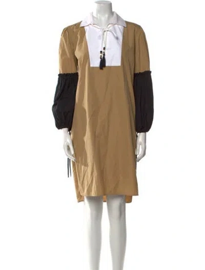 Pre-owned Max Mara Colorblock Pattern Knee-length Dress In Neutral