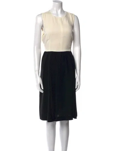 Pre-owned Max Mara Colorblock Pattern Knee-length Dress In Neutral
