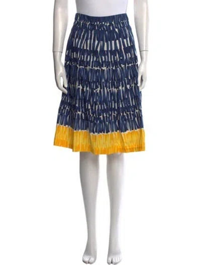 Pre-owned Max Mara Colorblock Pattern Knee-length Skirt In Blue