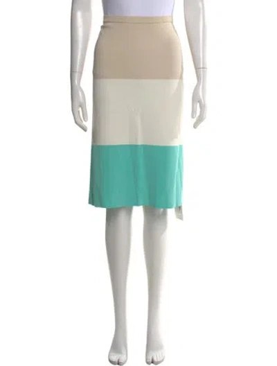 Pre-owned Max Mara Colorblock Pattern Midi Length Skirt In Gray