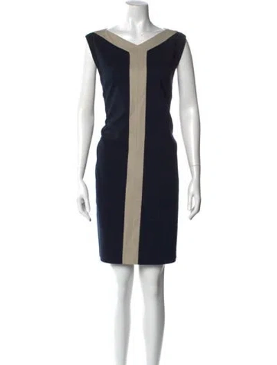 Pre-owned Max Mara Colorblock Pattern Mini Dress In Blue