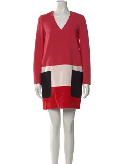 Pre-owned Max Mara Colorblock Pattern Mini Dress In Multi