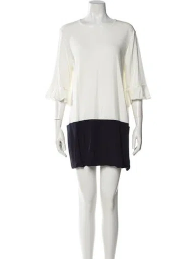 Pre-owned Max Mara Colorblock Pattern Mini Dress In Neutral
