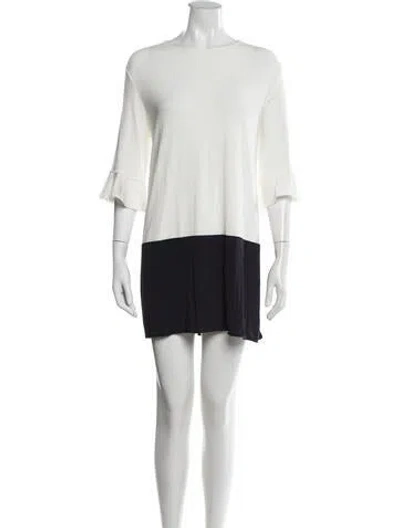Pre-owned Max Mara Colorblock Pattern Mini Dress In Neutrals