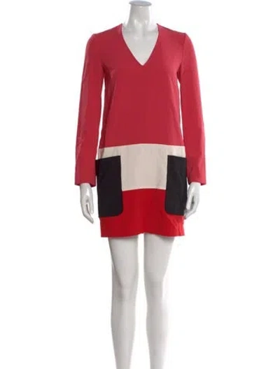 Pre-owned Max Mara Colorblock Pattern Mini Dress In Pink