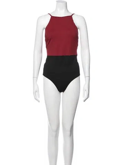Pre-owned Max Mara Colorblock Pattern One-piece W/ Tags In Red