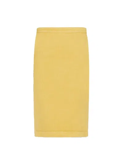 Max Mara Colorful Cotton Skirt For Women In Yellow