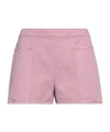 Max Mara Woman Denim Shorts Light Purple Size 8 Cotton In Pink