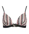Max Mara Colorful Elastic Bikini Top In Black