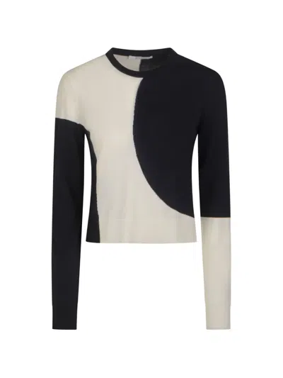 Max Mara Colour-block Long-sleeve Sweater In Black