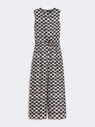 Max Mara Combinaison En Soie Imprimée In Black