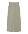 Max Mara Comfortable Trousers In Stretch Crêpe De Chine In Green