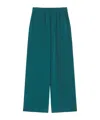 Max Mara Comfortable Trousers In Stretch Crêpe De Chine In Green