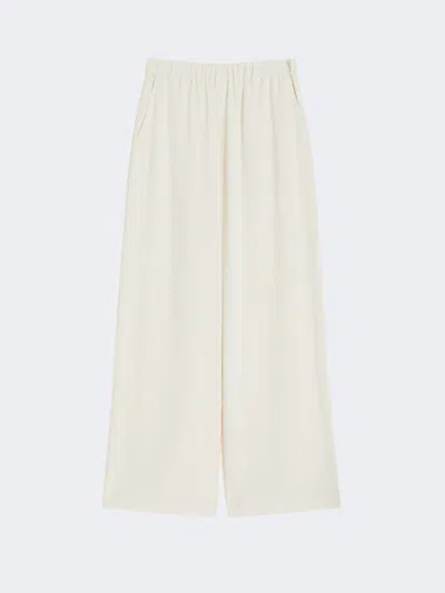 Max Mara Comfortable Trousers In Stretch Crêpe De Chine In White