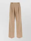 Max Mara Comfortable Trousers With Button And Pockets In Neutral