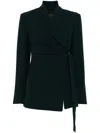Max Mara Green Wool Canvas Jacket With Belt Women