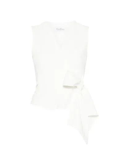 Max Mara Compact Cady Cropped Gilet In White