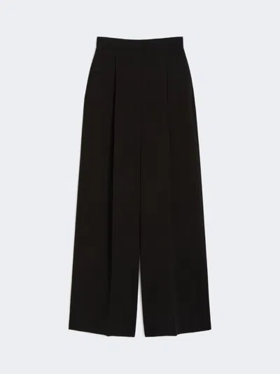 Max Mara Compact Cady Trousers In Black