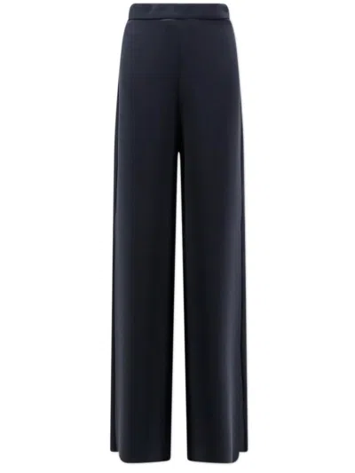 Max Mara Compact Cady Trousers With Invisible Left-side Zip In Black