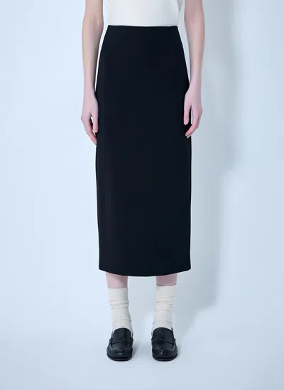 Max Mara Compact Crêpe Jersey Midi Skirt In Blue