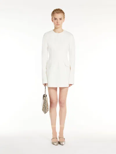 Max Mara Compact Jersey Dress In White