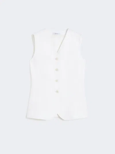 Max Mara Compact Jersey Gilet In White