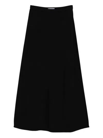 Max Mara Compact Jersey Skirt In Black