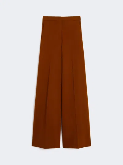 Max Mara Compact Jersey Trousers In Brown