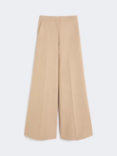 Max Mara Compact Jersey Trousers In Brown