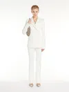 Max Mara Compact Jersey Trousers In White