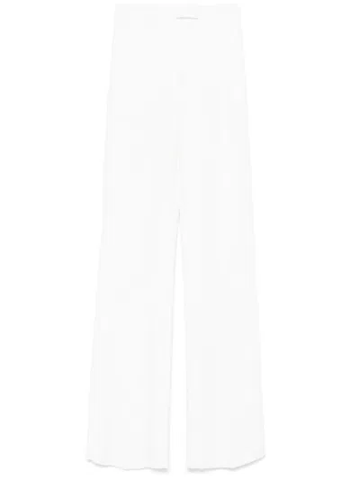 Max Mara Compact Jersey Trousers In White