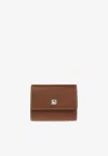 Max Mara Compact Leather Wallet In Brown