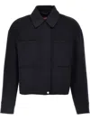 Max Mara Concealed-fastening Jacket In Black