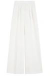 Max Mara Concealed Fastening Pleated Trousers In White