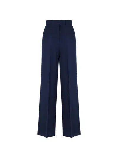 Max Mara Concealed-fastening Trousers In Blue