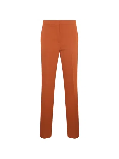 Max Mara Concealed-fastening Trousers In Orange