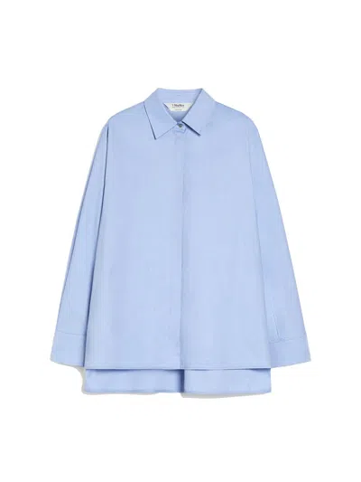 Max Mara Conero Cotton Oxford Shirt In Blue
