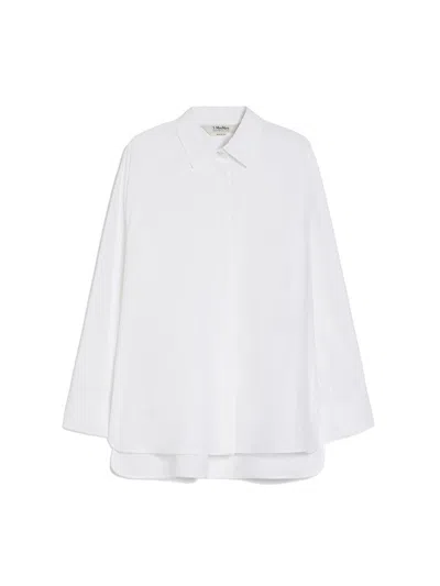 Max Mara Conero Cotton Oxford Shirt In White