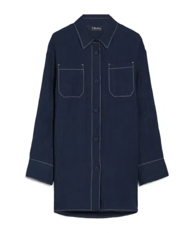 Max Mara Contrast-sewn Shirt In Black