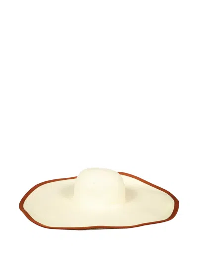 Max Mara Contrast-trim Beach Hat In White