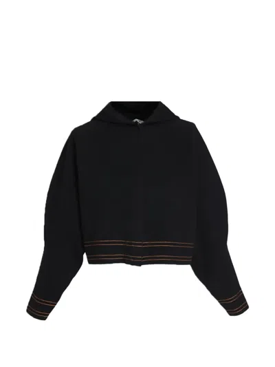 Max Mara Contrast-stitch Hooded Cardigan In Animal Print