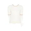 Max Mara Contrast-trim Short-sleeve Top In Multi