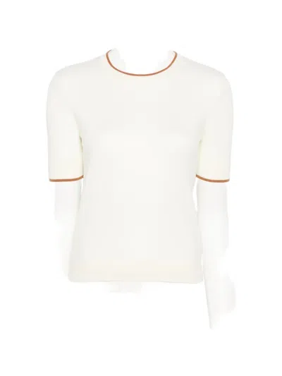 MAX MARA CONTRAST-TRIM SHORT-SLEEVE TOP
