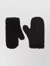 Max Mara Corded Faux Fur Mittens With Attached Cord In Black