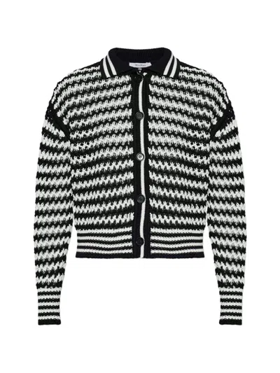 Max Mara Cordonnet Crochet-knit Cardigan In Black