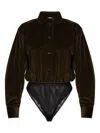 Max Mara Corduroy Bodysuit In Brown