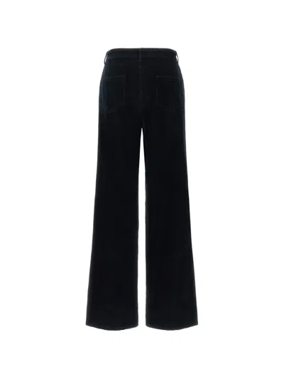 Max Mara Corduroy High-waisted Trousers In Blue
