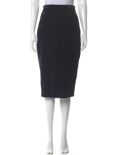 Pre-owned Max Mara Corduroy Knee-length Skirt In Blue