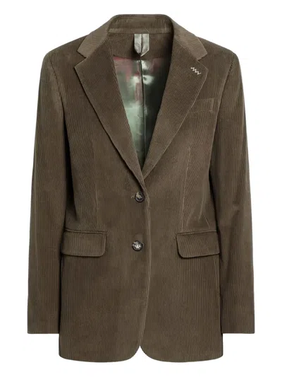 Max Mara Corduroy Single-breasted Blazer In Brown