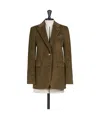 Max Mara Corduroy Single-breasted Cashmere Blazer In Green